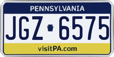 PA license plate JGZ6575