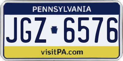 PA license plate JGZ6576