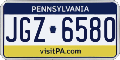 PA license plate JGZ6580