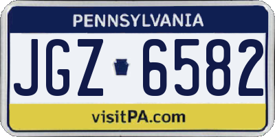 PA license plate JGZ6582