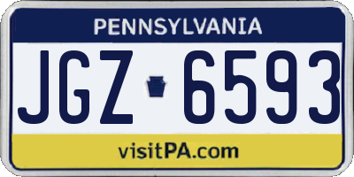 PA license plate JGZ6593