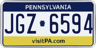 PA license plate JGZ6594