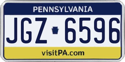 PA license plate JGZ6596