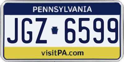PA license plate JGZ6599