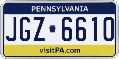 PA license plate JGZ6610