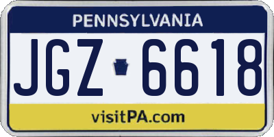 PA license plate JGZ6618