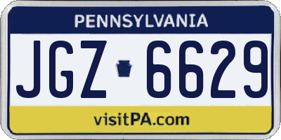 PA license plate JGZ6629