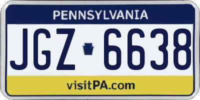 PA license plate JGZ6638