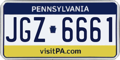 PA license plate JGZ6661