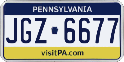 PA license plate JGZ6677