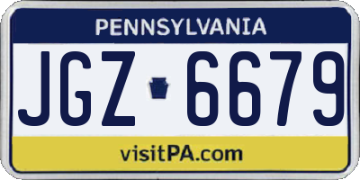 PA license plate JGZ6679