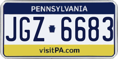 PA license plate JGZ6683