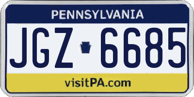 PA license plate JGZ6685