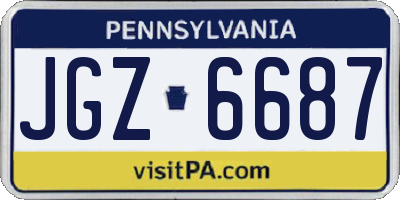 PA license plate JGZ6687
