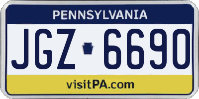 PA license plate JGZ6690