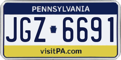 PA license plate JGZ6691