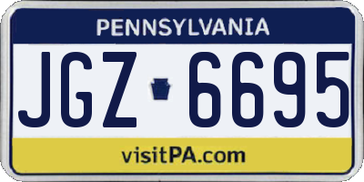 PA license plate JGZ6695