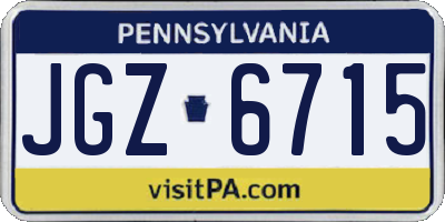PA license plate JGZ6715