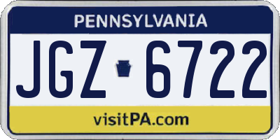 PA license plate JGZ6722