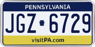 PA license plate JGZ6729