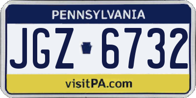 PA license plate JGZ6732