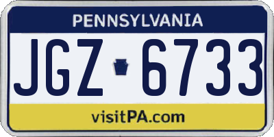 PA license plate JGZ6733