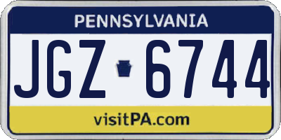 PA license plate JGZ6744