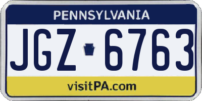 PA license plate JGZ6763