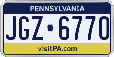 PA license plate JGZ6770