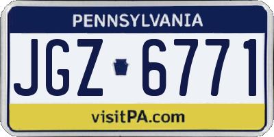 PA license plate JGZ6771