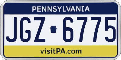 PA license plate JGZ6775
