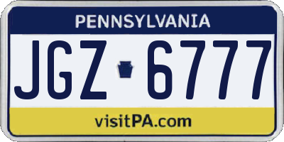 PA license plate JGZ6777