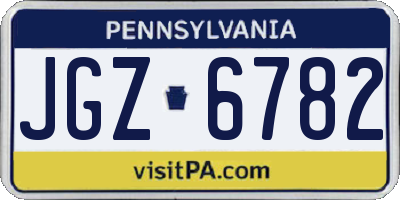 PA license plate JGZ6782