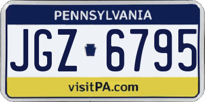 PA license plate JGZ6795