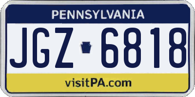 PA license plate JGZ6818