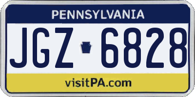PA license plate JGZ6828