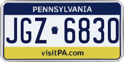 PA license plate JGZ6830