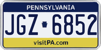 PA license plate JGZ6852