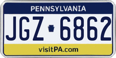 PA license plate JGZ6862