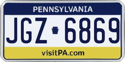 PA license plate JGZ6869