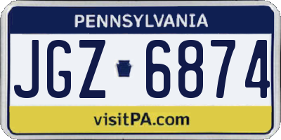 PA license plate JGZ6874