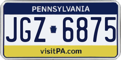 PA license plate JGZ6875