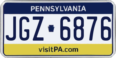 PA license plate JGZ6876