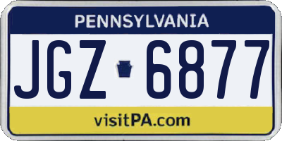 PA license plate JGZ6877