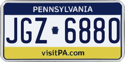 PA license plate JGZ6880