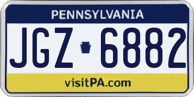 PA license plate JGZ6882