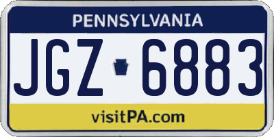 PA license plate JGZ6883