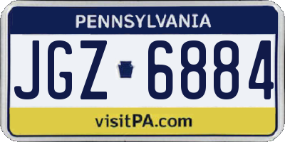 PA license plate JGZ6884