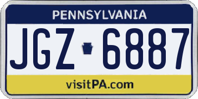 PA license plate JGZ6887
