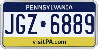 PA license plate JGZ6889